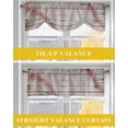 thumbnail image 6 of Retro American Baseball Tie Up Valances Curtain, Adjustable Kitchen Sport Vintage Wood Grain Valances for Windows Decor, Rod Pocket Short Curtains Set for Bedroom/Bathroom, 42"x18", 6 of 8