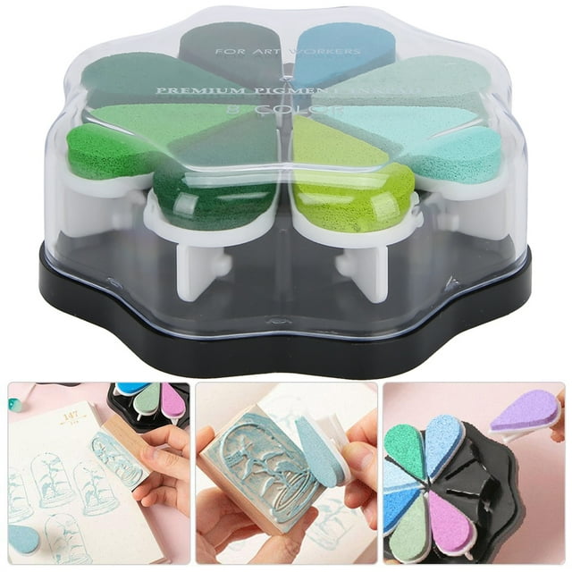 8 Color Water Based DIY Hand Printing Pad For Ordinary Paper Clear Expression Strong Coverage Convex Design For Easy Detail Coloring 4 Styles