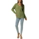 thumbnail image 2 of INSPIRE CHIC Suéter ligero de manga larga con cuello en V de punto waffle para mujer, holgado, talla XL, color verde militar, 2 of 6