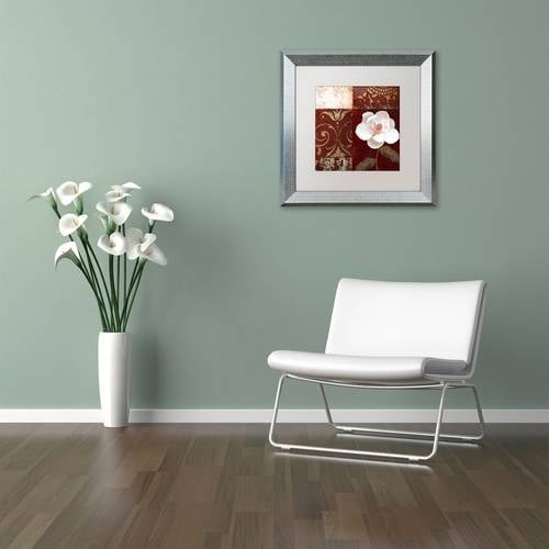 Trademark Fine Art "Flores Blancas IV" Canvas Art by Color Bakery White Matte, Silver Frame