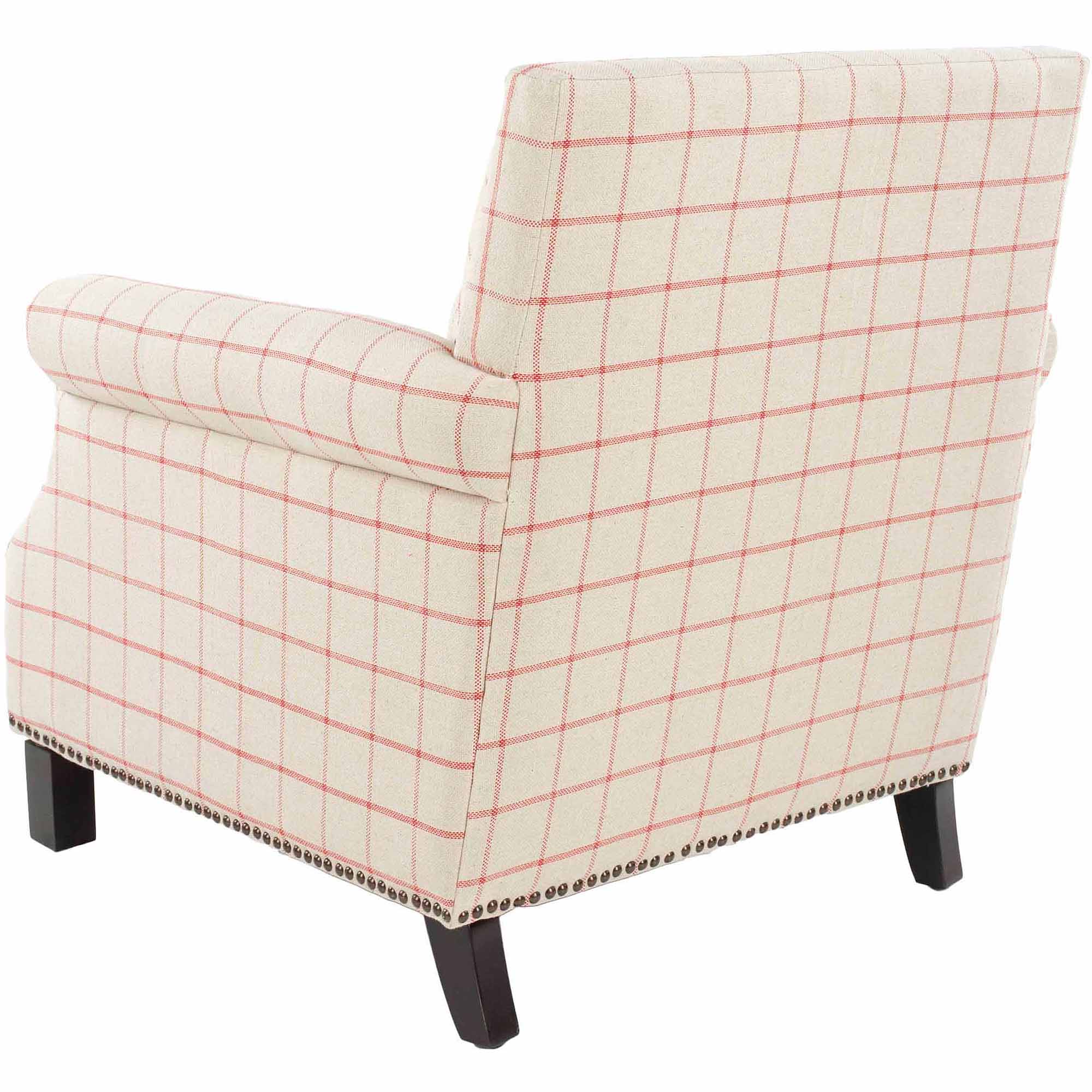 SAFAVIEH Easton Rustic Glam Upholstered Club Chair w/ Nailheads, Taupe/Orange - image 4 of 4