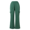 thumbnail image 5 of Women's Cargo Pants with Pockets High Waisted Wide Leg Sweatpants Women Elastic Waist Women's Casual Pants Womens Hiking Pants, 5 of 5