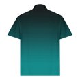 thumbnail image 5 of USNSM Men's Gradient Printed Button Down Shirt Cotton Short Sleeve T Shirt Moisture Wicking Tee Shirt Lapel Lightweight Summer Tops Green XXXXL, 5 of 6