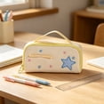 thumbnail image 4 of YIMWNYI Star Multi-Layer Pencil Case, Large Capacity Handheld Stationery Bag, Portable Pen Organizer Pouch, Sturdy Fabric Desk Storage Tote, Versatile Cosmetic Travel Kit, 4 of 8