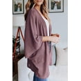 thumbnail image 5 of CoCopeaunt Women's Kimono Open Front Waffle Knit Cardigans Solid Sweater Batwing Sleeve Shawl Collared Soft Slouchy Cloak, 5 of 6