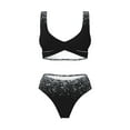 thumbnail image 4 of Rocae Silver Glitter1 for Bikini Set for Women Two Piece Sexy High Swimsuits Split Crossover Bikini Large, 4 of 9