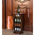 thumbnail image 2 of Wooden Wine Barrel Console Bar End Table Lockable Cabinet, 2 of 7