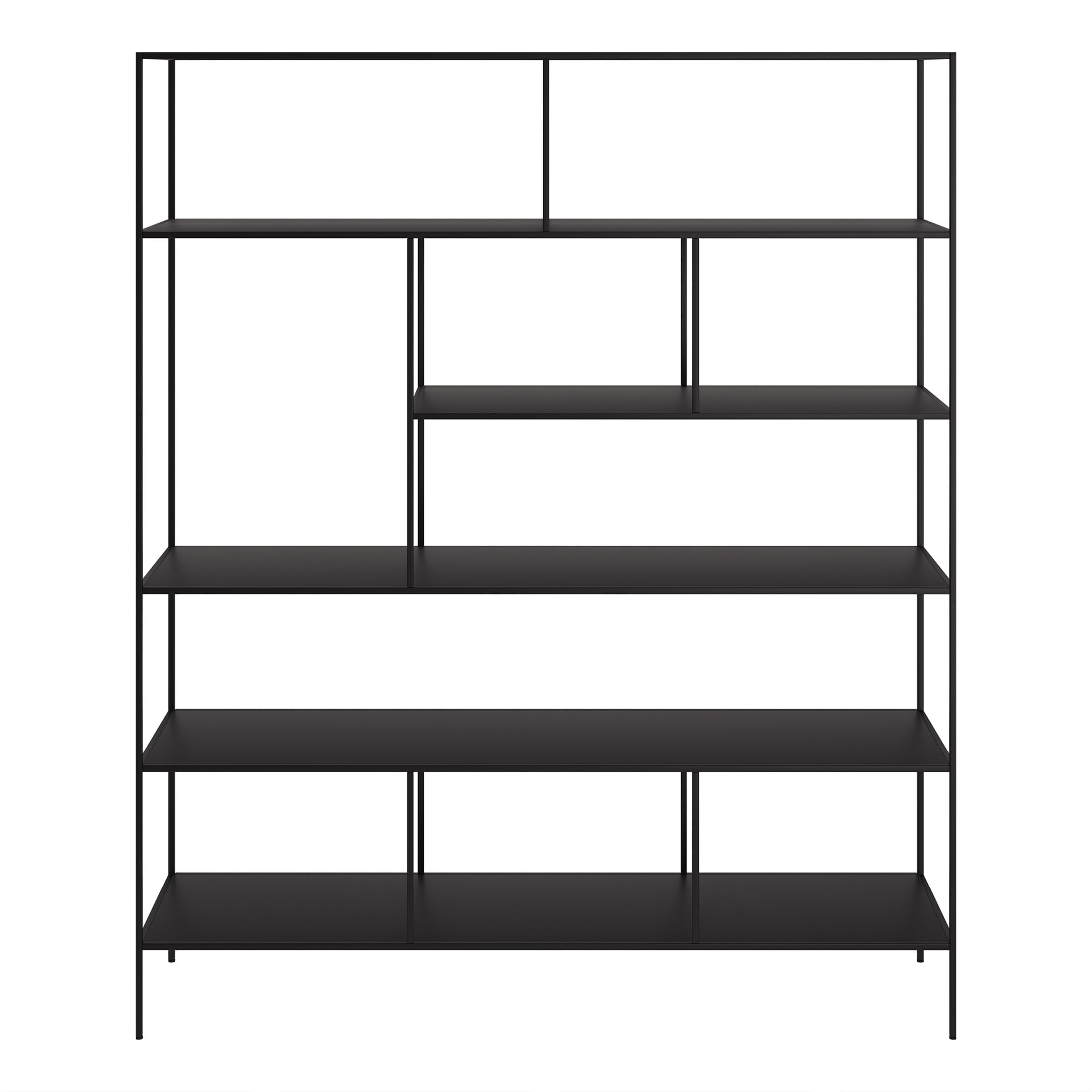 Evelyn&Zoe Modern/Contemporary 72" Tall Blackened Bronze Bookcase
