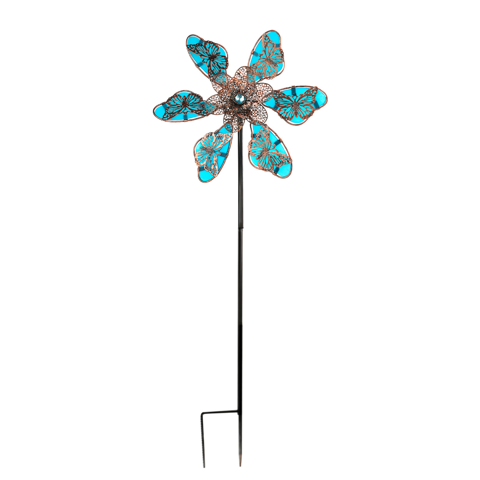Agiferg Unique Metal Luminous Butterfly Windmill Outdoor Wind Spinners