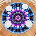 thumbnail image 2 of Colorful Tie Dye Mandala Pattern Round Fitted Tablecloth with Elastic Edge,Dining Table Cover Waterproof,Outdoor Round Tablecloth for Camping,Dining,Indoor and Outdoor, 2 of 7