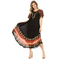 thumbnail image 5 of Sakkas Sara Batik CaftanTank Dress / Cover Up - Black / Red - One Size Regular, 5 of 6