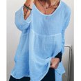 thumbnail image 1 of Color sólido Bambú Cáñamo Manga larga Ropa de mujer Eccomum Azul XXL, 1 of 5