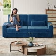 thumbnail image 5 of 87”Large Loveseat Sofa, 3 Seater Couch with Storage, Velvet Fabric Deep Seat Sofa with Pillow& Cup Holders, Modern Comfy Sofa with USB& Type-C Ports, Home Sofa Couch for Living Room Bedroom, 5 of 9