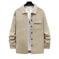thumbnail image 5 of AnuYalue Men Casual Shirt Jacket Classic Fit Button Down Jackets Lapel Long Sleeve Outwear Solid Color Overshirt with Pocket, 5 of 9