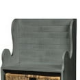 thumbnail image 3 of Eulie Hall Foyer Bench Seat w Rattan Basket, Rustic Blue Mahogany Wood, 3 of 6