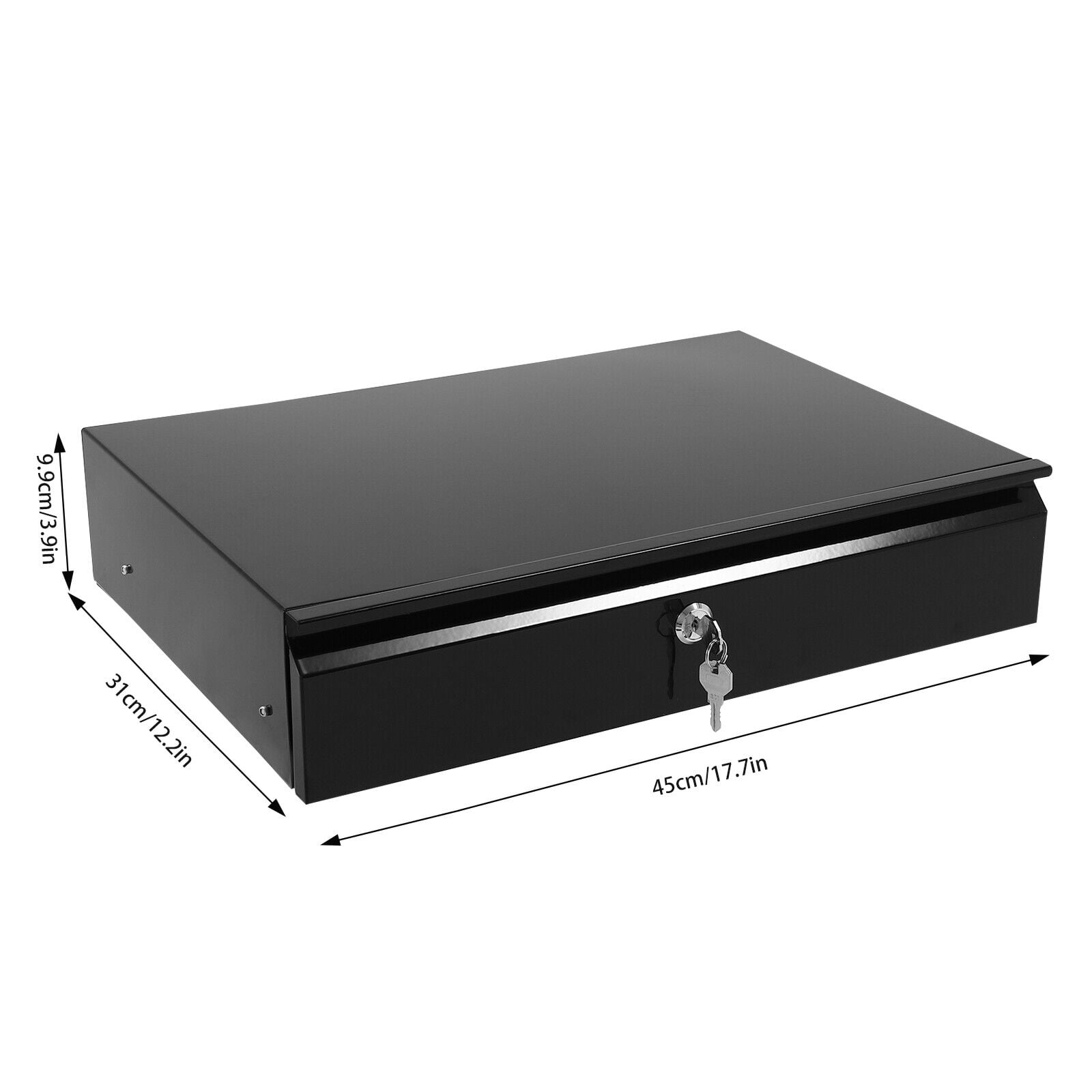 Under Desk Mounted Sliding Pull-out Drawer, Drawer Storage Organizer, Modern Pull-out Drawer Black Rectangular