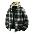 thumbnail image 3 of Rutainlusire Mens Fashion Casual Plaid Warm Fleece Lined Comfy Zip Up Hooded Jackets 2025 Jackets Men's Plaid Long Sleeved Hooded Zipper Cardigan Lamb Fleece Warm Jacket Top, 3 of 4