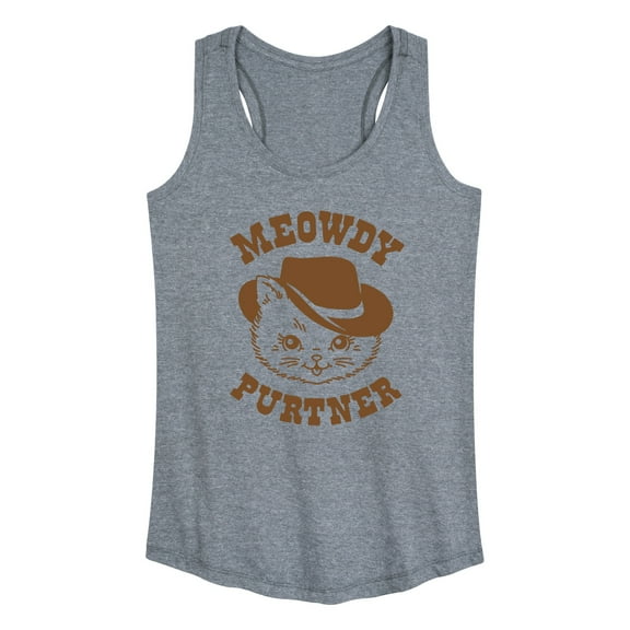 Instant Message - Cat Cowboy Meowdy Purtner - Women's Racerback Tank Top