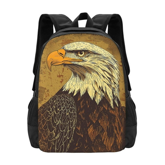 Vintag Eagle Backpack Lightweight Casual Backpacks Fashion Printed Daypack 16.5"