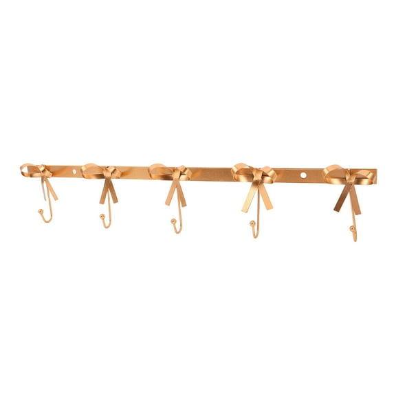 OUNONA Golden Iron Bow Wall Hook Multipurpose Coat Hat Rack for Home Wall Decoration