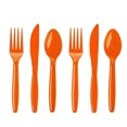thumbnail image 6 of 155 Pcs Orange Paper Dinnerware Set Birthday Party Supplies Decorations Set Serves 20 Guests Including Plates Napkins Cups Forks Spoons Knives,Tablecloth,Tableware Set for Party Decorations, 6 of 8