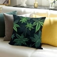 thumbnail image 3 of Shiartex  Green Weed Leaves Plant，Printed Throw Pillow Cover Square Decorative Pillow for Sofa, Chair, Daybed，Green, 3 of 5