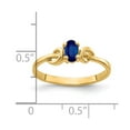 thumbnail image 4 of Real 14kt Yellow Gold 5x3mm Oval Sapphire Ring Size: 6; for Adults and Teens; for Women and Men, 4 of 5