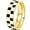 Gold, variant on 6mm Stainless Steel Checkerboard Chess Pattern Wedding Band Biker Statement Ring