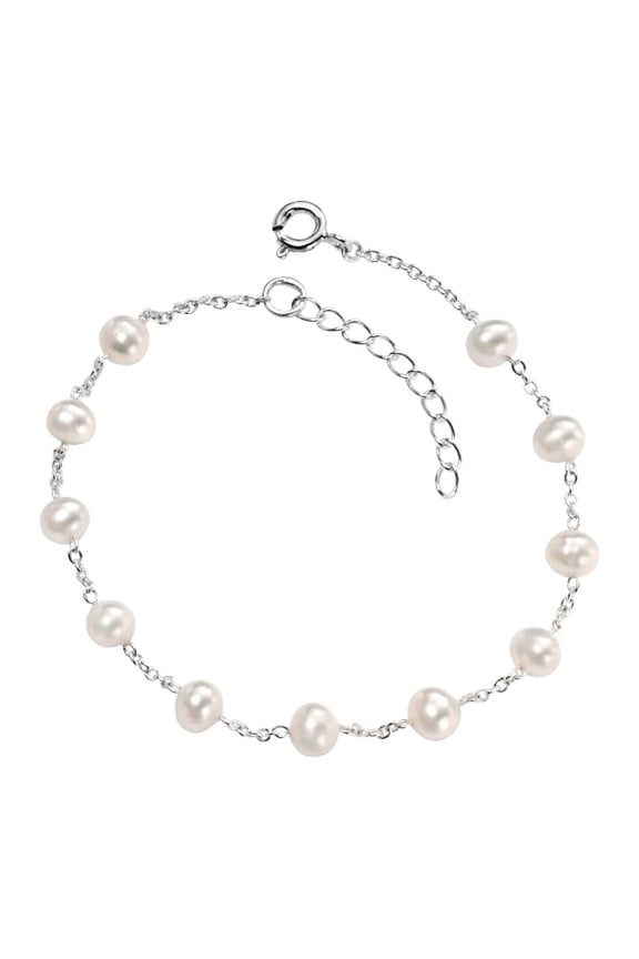 Pearl Bracelet - Silver/White