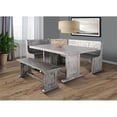 thumbnail image 3 of Maklaine Traditional Alpine Gray Wood Breakfast Nook Dining Set, 3 of 4