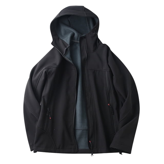 MeetoTime Waterproof Rain Jacket Oversized Hooded Jacket Fleece Lined Soft Raincoat for Men Women