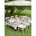 thumbnail image 4 of Outdoor Tablecloth with Umbrella Hole for Patio/Picnic/Party/Camping, Vintage Country Waterproof Table Cloth Rectangle Table Cover Washable, Blue Rustic Texas Star Vines Wooden Grain (60"x 102"), 4 of 8