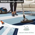 thumbnail image 5 of Navy Blue Aqua Stripe Outdoor Rug 6x9 Ft - Reversible Patio Rug Outdoor Camping Rugs, Modern Art Horizontal Striped Washable Indoor Outdoor Area Rugs, Non-Slip Outdoor Carpet Runner for Deck/Porch, 5 of 8