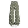 thumbnail image 2 of MLCDZ Girls Polka Dot Wide Leg Jeans Denim Elastic Waisted Stretchy Baggy Denim Pants Loose Casual Lightweight Go to School Holiday Trousers with Pockets, 2 of 10