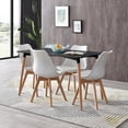 thumbnail image 4 of Comedor Alterego Rectangular Negro con 4 Sillas  Acolchadas Blancas, 4 of 4