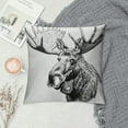 thumbnail image 2 of ONETECH  Square Pillow Cover Black Moose Eurasian Elk Head Wildlife Drawing Throw Cushion Covers for Couch Chair Bedroom, 2 of 5