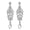 Silver, variant on Opolski Women Simple Shiny Rhinestone Flower Long Dangle Earrings Wedding Bridal Jewelry