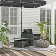thumbnail image 2 of Outsunny Rattan Coffee Table w/ Umbrella Hole for Backyard Mixed-Grey, 2 of 10