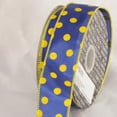 thumbnail image 2 of The Ribbon People Blue and Yellow Polka Dots Printed Wired Craft Ribbon 1.5" x 40 Yards, 2 of 2