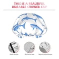 thumbnail image 4 of Cartoon Funny Shark Blue Shower Cap, Double Layers Shower Cap Rreusable Waterproof, Elastic Bathing Hair Hat for Women, Washable Hair Cap for All Hair Lengths, 4 of 5