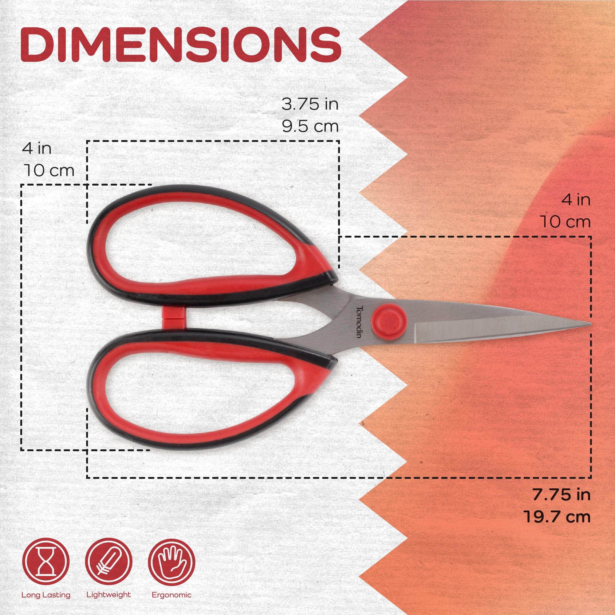 JubileeYarn Workhorse Bertha All Purpose Heavy Duty Scissors - Red & Black - 30 Scissors