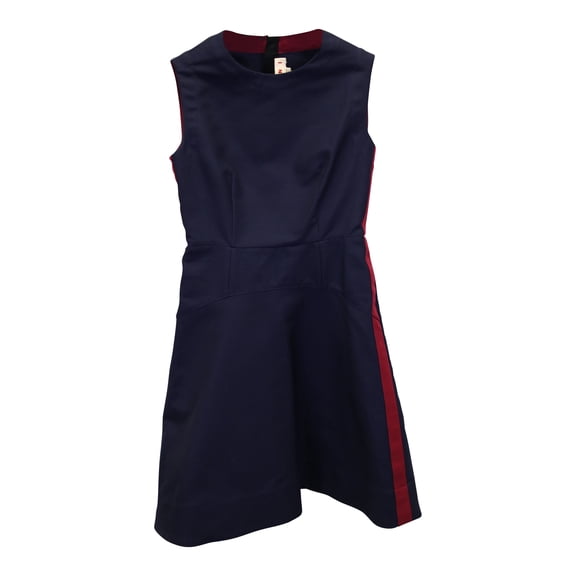 Pre-Owned Marni Side Stripe Sleeveless Mini Dress in Navy Blue Cotton