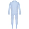 thumbnail image 2 of ZDHoor Kids Thermal Underwear Soft Long John Set Long Sleeve Base Layer Thermal Top with Leggings Light Blue 9-10, 2 of 6