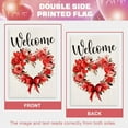 thumbnail image 5 of Valentines Day Welcome House Flag 28x40 Inch Double Sided Outside Roses Floral Love Hearts Wreath for Rustic Anniversary Wedding Holiday Yard Outdoor Decoration, 5 of 6