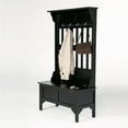 thumbnail image 2 of Bowery Hill Traditional Wood Hall Tree in Black, 2 of 11