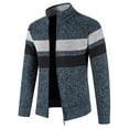thumbnail image 3 of OGLCCG Men's Full Zip Fleece Sweater Jacket 2023 Fall Winter Knitted Thick Warm Sherpa Lined Long Sleeve Coat Casual Stand Collar Outerwear, 3 of 5