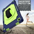 thumbnail image 6 of Dteck Shoulder Strap Case for Samsung Galaxy Tab A7 10.4" SM-T500 T505 (2020 Released) 10.4-inch,Shockproof Armor Rubber Hybrid 3-Layer Protection Back Cover without Screen Protector,Olivine+Navy, 6 of 6