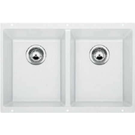 Blanco Precis Equal Double Bowl Silgranit Sink White Walmart Com