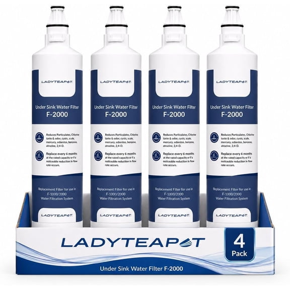 F-2000 Water Filter, Compatible With InSinkErator F-2000, F-1000, Water Filter Replacement (4 Pack)