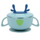 thumbnail image 1 of Tazón de alimentación infantil de acero inoxidable Vajilla para niños pequeños Utensilios de succión para recién nacidos con tapaHaze Blue #1, 1 of 5
